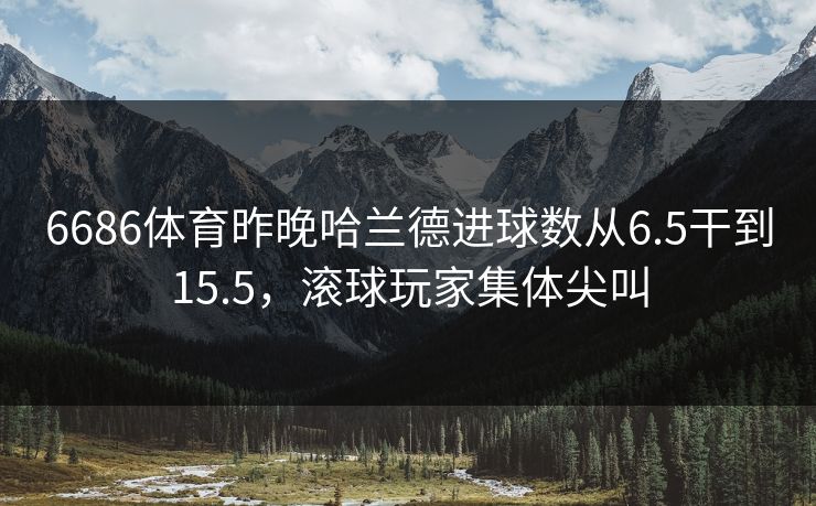 6686体育昨晚哈兰德进球数从6.5干到15.5，滚球玩家集体尖叫